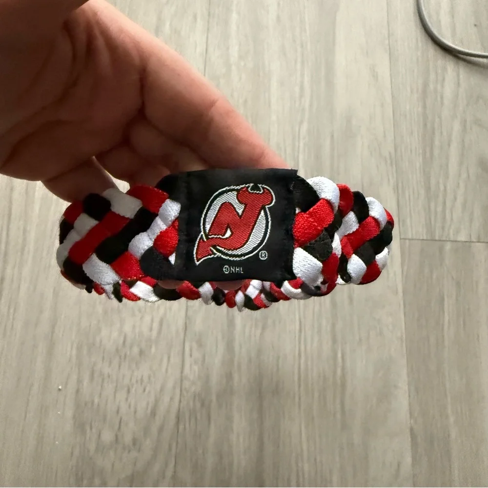 NHL Team Braided Headband - Red, Black, White New Jersey Devils